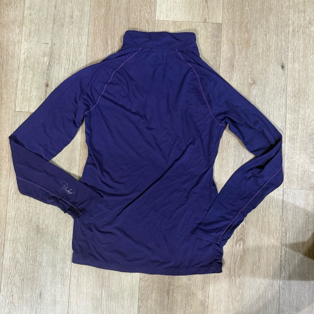 Paradox Women's Purple Long-Sleeve Quarter Zip Top with Pink Trim - Picture 5 of 5